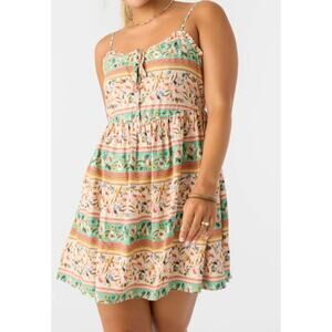 NWT O'Neill Delena Sun Dress with Drawstring V-Neckline in Tapioca Size Small